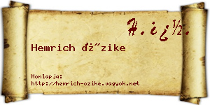 Hemrich Őzike névjegykártya